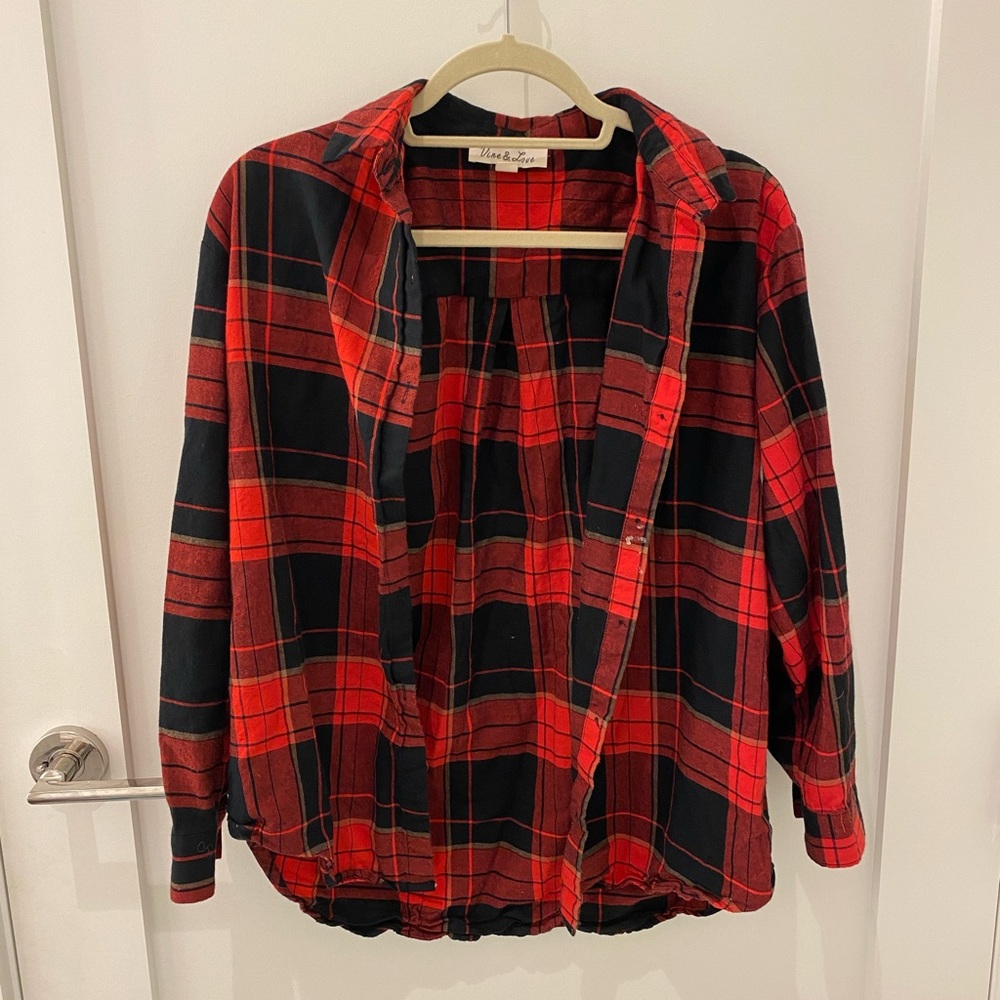 Red Fleece Flannel (size womens s)